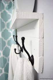 Diy Towel Rack With A Shelf Dwelling In Happiness Diy Towel Rack Diy Towels Bathroom Towel Hooks