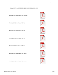 It is mandatory to procure user consent prior to running these cookies on your website. Mercedes C280 Owners Manual 1995