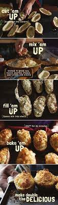 Twice Baked Cheesy Potatoes Ingredients 6 Baking Potatoes 2 Lb 1 Pkt Shake N Bake Seasoned Panko Coating Mix 2 Tbsp Recipes Cooking Recipes Yummy Food