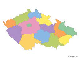 The terrain in the czech republic can be divided into two separate regions. Multicolor Map Of Czech Republic With Regions Free Vector Maps