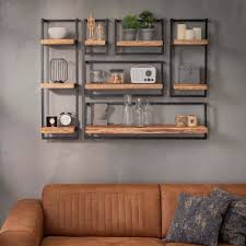 Etagere murale metal noir : Etagere Murale Bois Metal 20 Cm Melbourne Etageres Murales Pier Import
