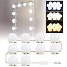 Vanity Lights For Mirror 10led Hollywood Lighted Makeup Vanity Mirror With Dimmable Lights Bulb Stick On Led Mirror Light Kit For Vanity Set Usb Makeup Light In 2021 Diy Vanity Mirror