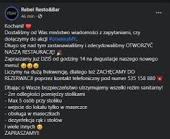W środę prezes pfr paweł borys zasugerował, że restauracje powinny zostać otwarte dopiero w maju. Otwieramy Restauracja Rebel W Sanoku Dzisiaj Mowi Dosc I Sie Otwiera Sanok Bieszczady Portal Regionalny Korsosanockie Pl