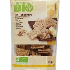 Mini Crackers Bio Emmental Sesame Lin Carrefour Bio Le Sachet De 110g A Prix Carrefour Biscuits Aperitifs Farine Epeautre Crackers