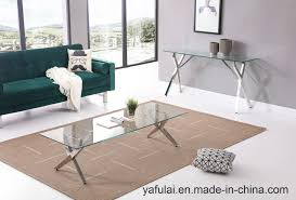 The bush furniture salinas tv stand with coffee table, console table and set of 2 end tables offers a practical living room solution with casual farmhouse style. China Modern Design Temered Glass Coffee Table Side Table Furniture Set China Dining Set Table Dining Set Glass Table
