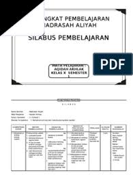 Ini adalah silabus yang disampaikan pada pertemuan pertama mapel aqidah akhlak kelas 8 berikut rincian materinya 1. Silabus Aqidah Akhlak Ma Kelas X 1 2 Pdf