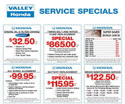 Service Specials Coupons Valley Honda Aurora Il Honda Service Oil Change Honda Oil