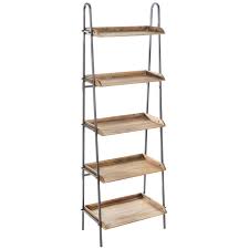 With solid firwood shelves and an iron metal frame, it's a great option at $243.99. Industrial Five Tiered Shelf Hobby Lobby 1852136