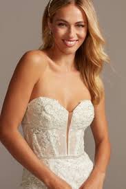 Beaded Brocade Embellished Mermaid Wedding Dress David S Bridal Wedding Dresses Beaded Bodice Davids Bridal Wedding Dresses Wedding Dresses