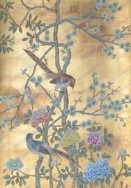 Hand Painted Wallpaper Chinoiserie Wallpaper Silk Wallpaper Chinese Tapeta Kepek Viragos
