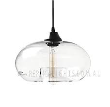 Hand Blown Clear Glass Pendant Light