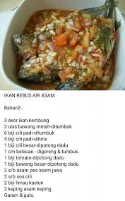 Tambahkan asam kandis dan garam. Ikan Rebus Air Asam Resepi Masakan Semudah Abc Facebook