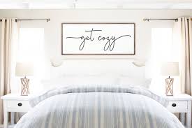 Maybe you want to be. Get Cozy Wood Sign Above Bed Art Large Wall Signs Over Etsy In 2021 Bedroom Wall Decor Above Bed Master Bedroom Wall Decor Above Bed Decor