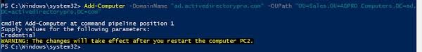 Join Computer To Domain Using Powershell