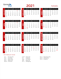 Easy to edit calendar versions are available in microsoft word and excel. 2021 Canada Calendar With Holidays