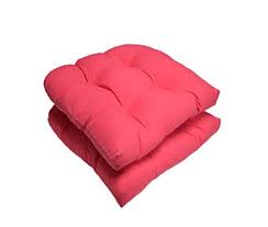 Set Of 2 Universal Tufted Ushape Cushions For Wicker Chair Seat Solid Hot Pink Fabric Indoor Outdoor This Is An Ama Wicker Chair Home Decor Sets Cushions