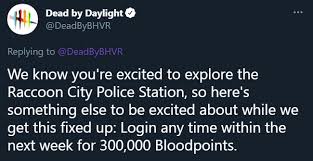 Redeem this code and get 200,000 bloodpoints. Dead By Daylight Codes On Twitter Login Any Time Within The Next Week For 300k Bloodpoints