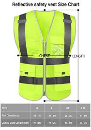 reflective safety vest high visibility reflective tape with pockets and front zipper class 2