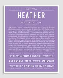 Heather Classic Name Print Classic Names Names With Meaning Personalized Art Print