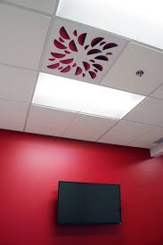 Nex S Architectural Ceiling Diffuser With Red Concave Elements In A Ceiling With Red Wall Ceiling Diffuser Diffuser Red Walls