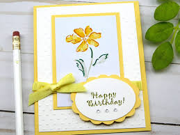 Diy Birthday Card For Mother Mary Floral Birthday Card Yellow Daisy Card Stampin Up Cards Etsy Daisy Cards Homemade Birthday Cards Birthday Cards