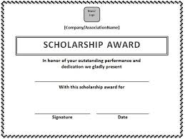 Scholarship Certificate Template In Word Format Microsoft Office Samples And Templates Certificate Templates Awards Certificates Template Scholarships