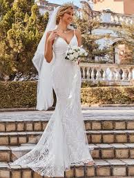 V neck wedding dress china dress manufacturers wedding dress wedding evening dress lace wedding dress v neck dress best wedding dress new wedding dress custom wedding dress fashion wedding dress more. Lace Mermaid Wedding Dress Women Romantic V Neck Dresses For Bridal Ever Pretty Uk