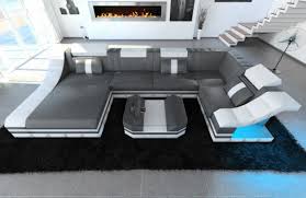 Details About Luxury Sectional Sofa New York U Shape With Led Genuine Leather Design Sofa