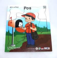 Gambar kartun jenis profesi bestkartun cardide co. Puzzle Stiker Profesi Pak Pos Mainan Kayu Com