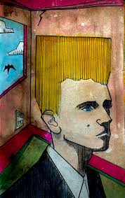 EMILY WAS NEVER THE SAME AFTER THE THIRD GRADE 5x8 W&N watercolors & ink.