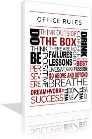 Amazon Com Inspirational Office Wall Art Office Rules Inspiring Painting Prints On Canvas Positive Affirmation Teamwork Quotes Office Wall Decor Motivational Poster Framed Ready To Hang 24 X36 Posters Prints
