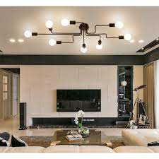 Industrial semi flush ceiling lights. Vintage Ceiling Lamp Motent Industrial Semi Flush Mount Spider Chandelier Modern Iron Wr Industrial Ceiling Lights Ceiling Lights Modern Living Room Lighting