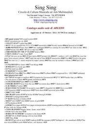 Jangan lupa untuk share kepada teman anda agar mereka pun dapat terbantu dengan. Catalogo Audio Sede Di Arezzo Sing Sing