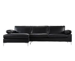 Find a great collection of leather sectional sofas at costco. Modern Large Faux Leather Sectional Sofa L Shape Couch With Extra Wide Chaise Lounge Black