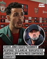 😮 Curtis Jones' comments caused a social media storm! He appeared to take  a shot at the manager who gave him his chance in the Liverpool first-team  and he's been forced to