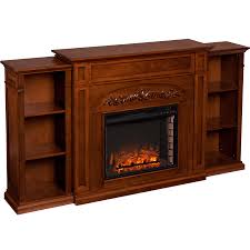 The williamsburg electric fireplace has a secret drawer that pulls out of the upper mantel. Southern Enterprises Chantilly Fireplace With Bookcases