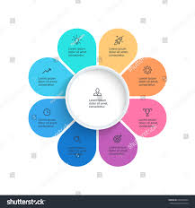 business infographics pie chart 8 steps stock image