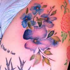 This tattoo is a spectacular mix of styles, linked together by clever watercolor. Eric Thrice Tattoo Artist Southern Star Tattoo Atlanta Ga