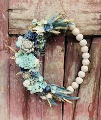 Wooden Wreath Etsy In 2021 Wooden Wreaths Wood Beads Diy Wooden Flowers