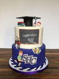 Spring Hill College Graduation Cake With Fondant Chalkboard Runner Golf Clubs And Graduation Hat College Graduation Cakes Graduation Cakes Occasion Cakes