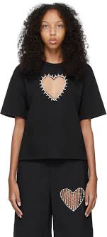 Area Black Heart Cut Out T Shirt Area