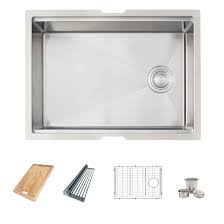 Because the ledge of the sink is attached underneath the counter, it creates. Azuni 25 L X 19 W Single Bowl Undermount 16g Reversible Workstation Kitchen Sink With Accessories C126l Walmart Canada