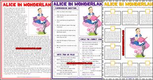 The weather on the day the story was told. Alice In Wonderland Esl Reading Comprehension Worksheets