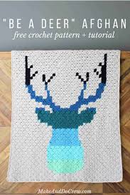 Modern Corner To Corner Crochet Deer Afghan Free Pattern