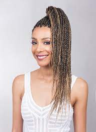 Bobbi Boss Feather Tip Pre Feathered Braid 54 Inch Color Shown T1b 27 Material Box Braids Hairstyles For Black Women Box Braids Hairstyles Crochet Hair Styles
