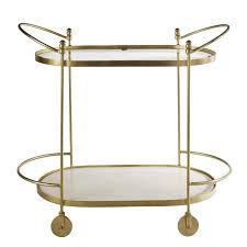 Desserte En Metal Dore Verre Et Marbre Blanc Bonnie Maisons Du Monde Em 2020
