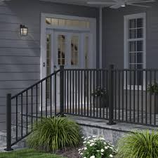 Black Aluminum Deck Railing Weatherables Classic Square 42 In H X 70 1 2 In W Textured Black Aluminum Railing Kit Wbr J42 A6 Outdoor Stair Railing Railings Outdoor Iron Railings Outdoor