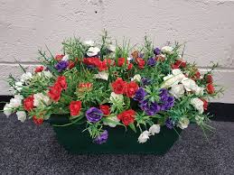 Silk autumn flowers are great for decorating the home for halloween, churches and halls for harvest. Outdoor Artificial Plant Red Purple And Blue Roses Flowers Autumn Winter Pot And Bark Buy Online In Luxembourg At Luxembourg Desertcart Com Productid 61879302