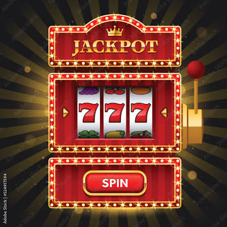 Photography Poster Shiny red slot machine on dark background with Jackpot  sign and spin button | Wall Art | Europosters