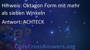 Oktagon 19 is closed for new predictions. Oktagon Form Mit Mehr Als Sieben Winkeln Losungen Codycrossanswers Org